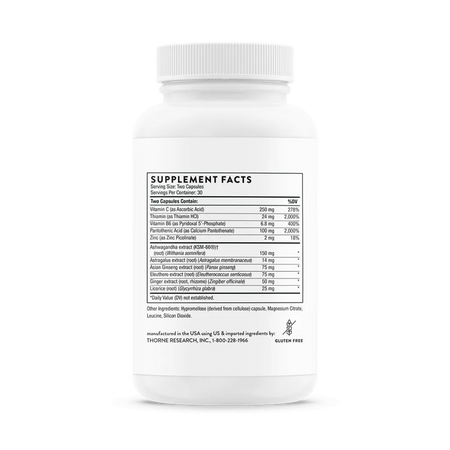 Thorne Stress Balance 60 vegcaps supplement facts