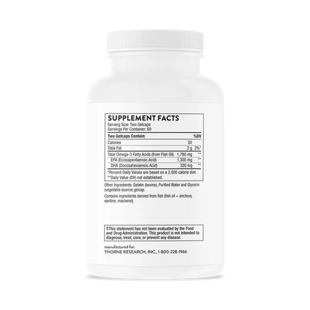 Thorne Super EPA Pro 120 softgels supplement facts