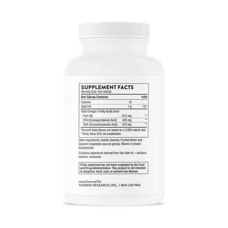 Thorne Super EPA 90 softgels supplement facts