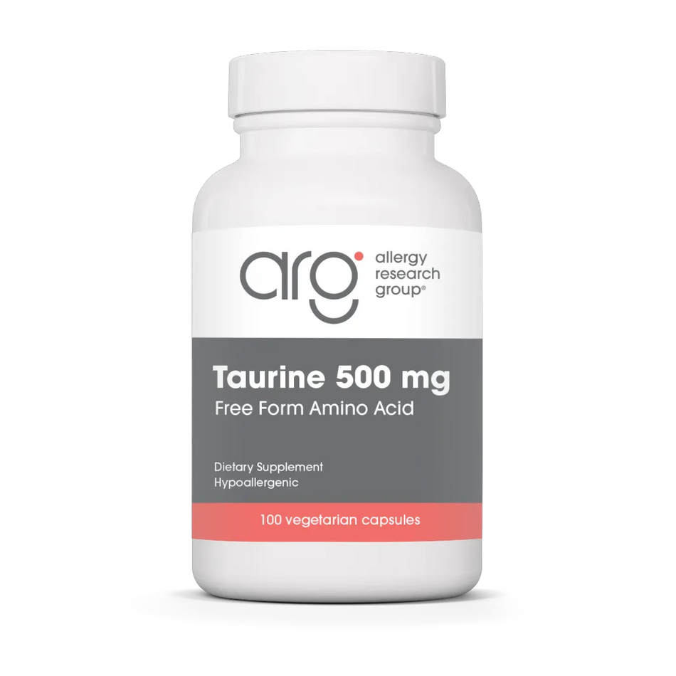 Allergy Research Group Taurine 500 mg vegcaps label