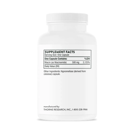 Thorne Niacinamide 180 vegcaps supplement facts