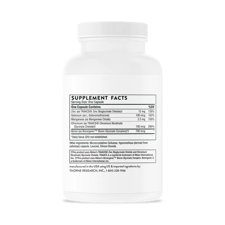 Thorne Trace Minerals 90 vegcaps supplement facts