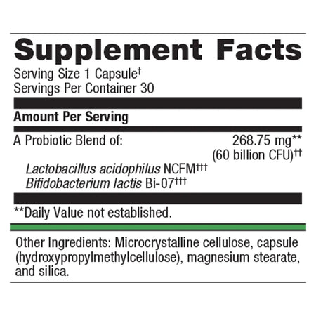 Metagenics UltraFlora IB supplement facts