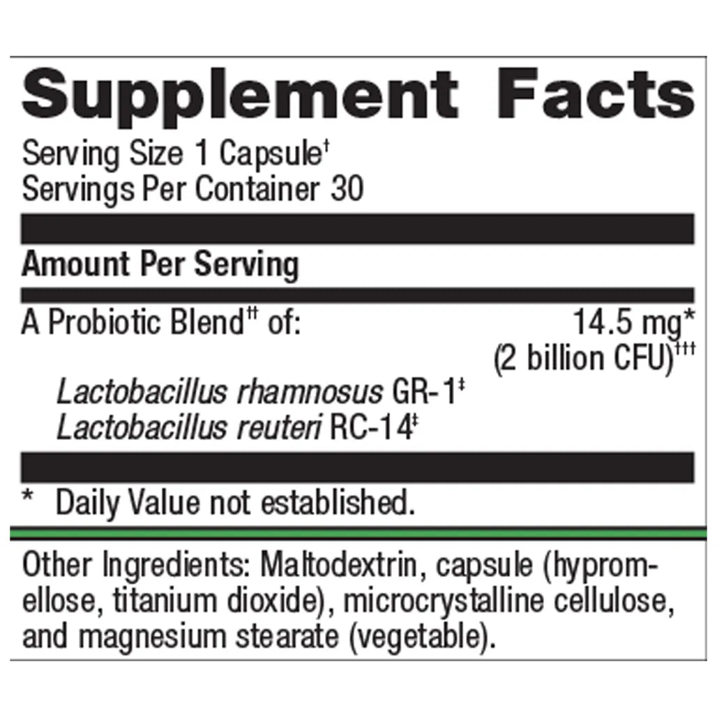 Metagenics UltraFlora Women's supplement facts