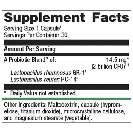 Metagenics UltraFlora Women's supplement facts
