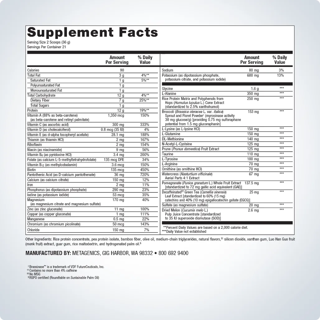 Supports the body's natural detoxification processes with macro-and micronutrients