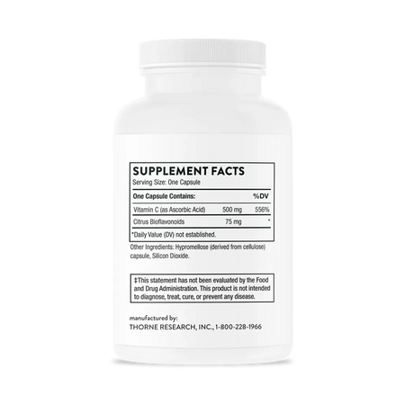 Thorne Vitamin C with Flavonoids 90 caps supplement facts