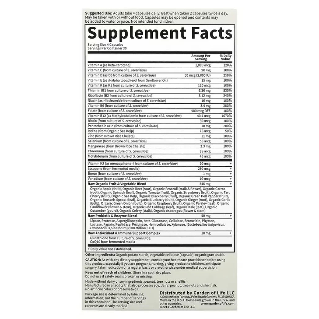 Vitamin Code 50 & Wiser Men Garden of life