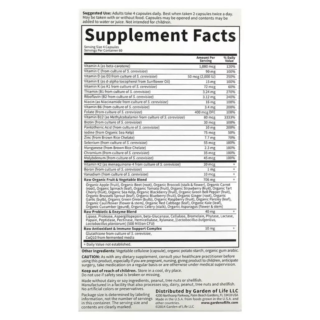 Vitamin Code 50 & Wiser Women's Multi Garden of life
