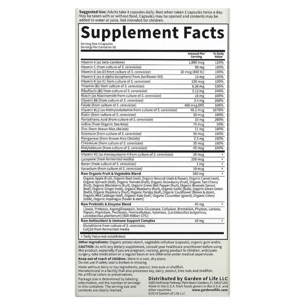 Vitamin Code Men's Multi Garden of life
