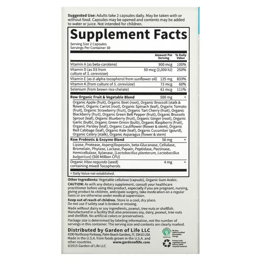 Vitamin Code Raw Vitamin E Garden of life