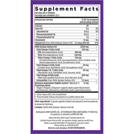 Ingredients of Wholemega For Moms dietary supplement - omega-3 fatty acids, vitamin D3