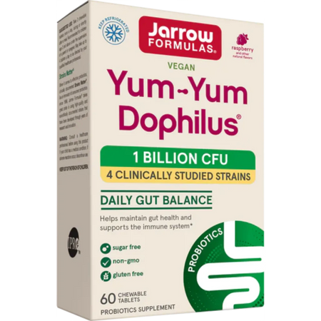 Yum-Yum Dophilus Raspberry 1Billion by Jarrow Formulas at Nutriessential.com