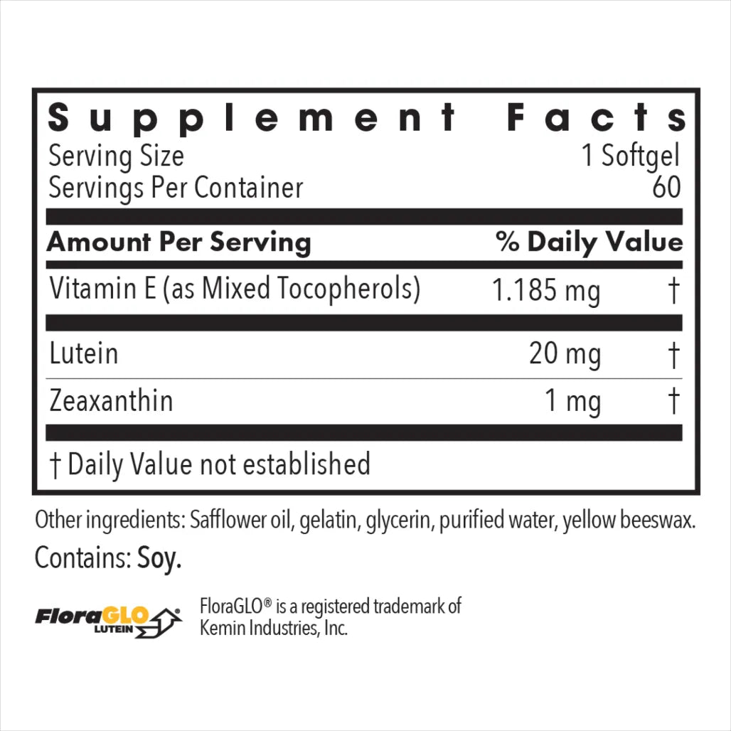 Allergy Research Group Lutein 20 mg - 60 Softgels