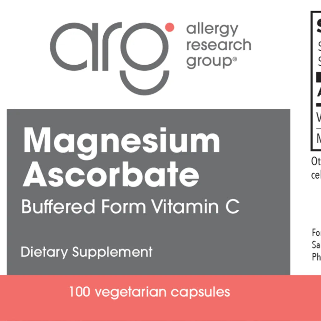 Allergy Research Group Magnesium Ascorbate buffered vitamin C and magnesium supplement for immune support and gentle digestion
