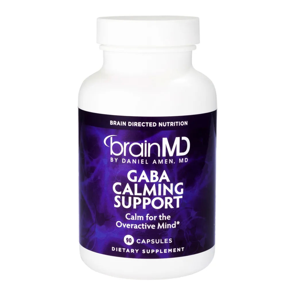 BrainMD GABA Calming Support 90 Vegetarian Capsules Supplement with GABA Lemon Balm L-Theanine Magnesium and Vitamin B6 for Stress Relief and Relaxation