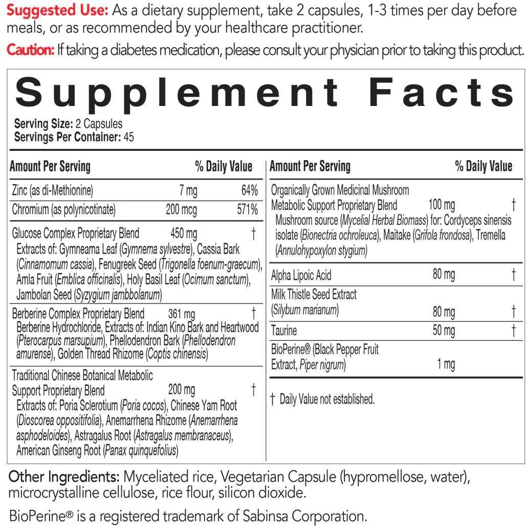 EcoNugenics ecoMetabolic Supplement Facts