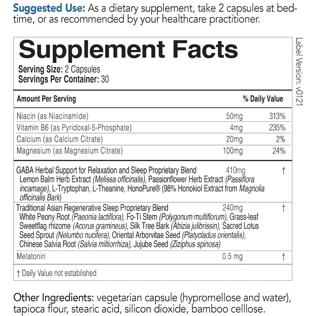 EcoNugenics ecoSleep Supplement Facts