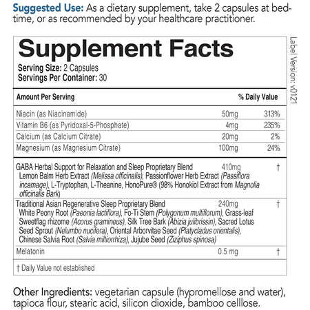 EcoNugenics ecoSleep Supplement Facts