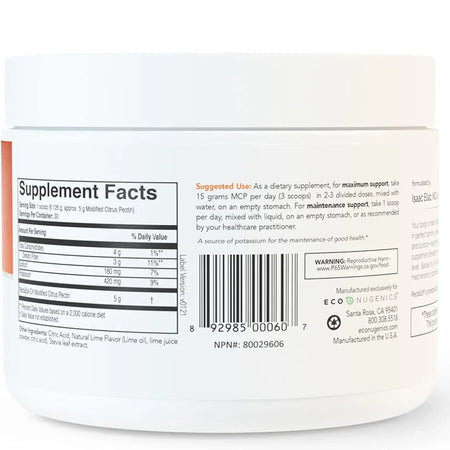 EcoNugenics PectaSol-C Lime Infusion Supplement Facts
