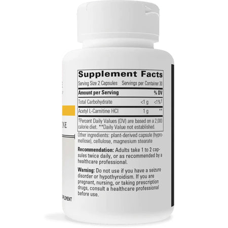 Integrative Therapeutics Acetyl L-Carnitine 60 vegcaps supplement facts