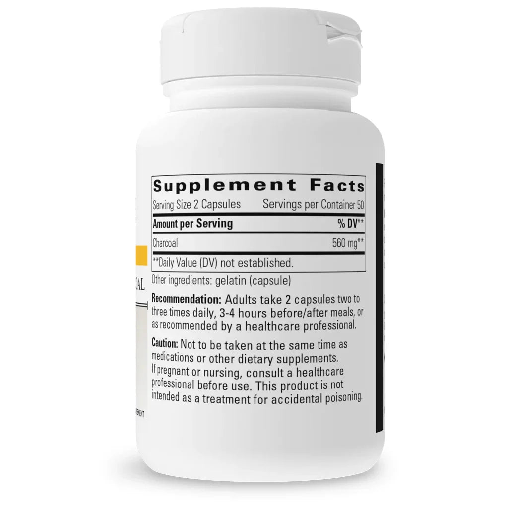 Integrative Therapeutics Activated Charcoal 560 mg 100 Capsules supplement facts