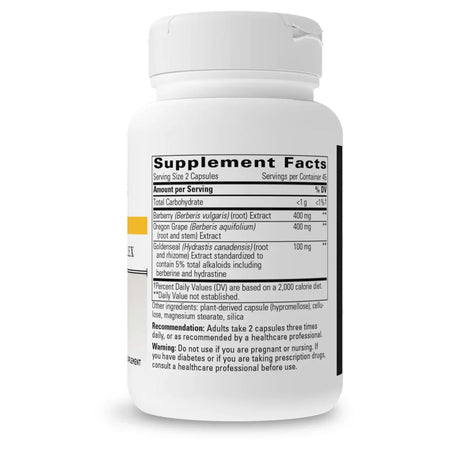 Integrative Therapeutics Berberine Complex 90 vegcaps supplement facts