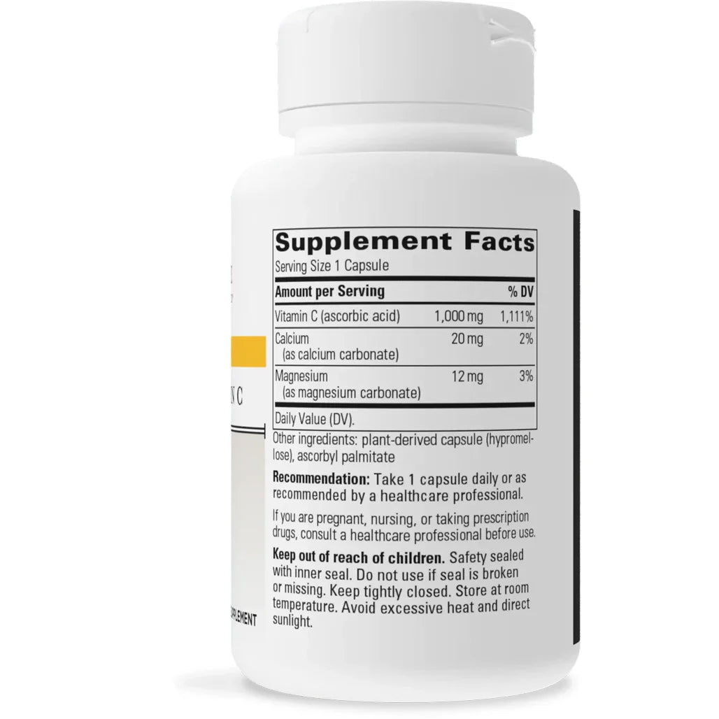 Integrative Therapeutics Buffered Vitamin C 1000 mg 60 vegcaps supplement facts