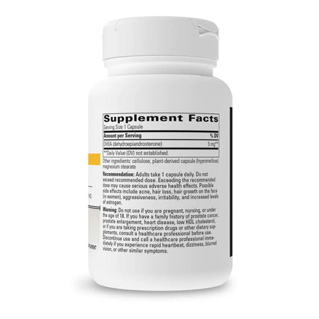 Integrative Therapeutics DHEA-5 5 mg 60 vegcaps supplement facts