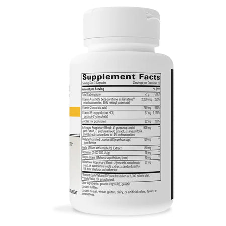 Integrative Therapeutics EHB Immune Supporting Nutrients 60 Caps supplement facts