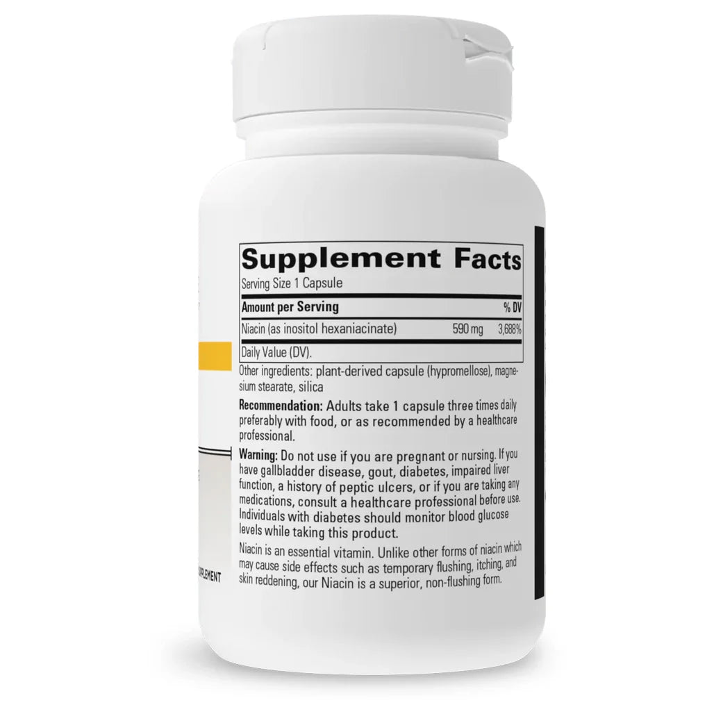 Integrative Therapeutics Flush-Free Niacin 60 vegcaps supplement facts