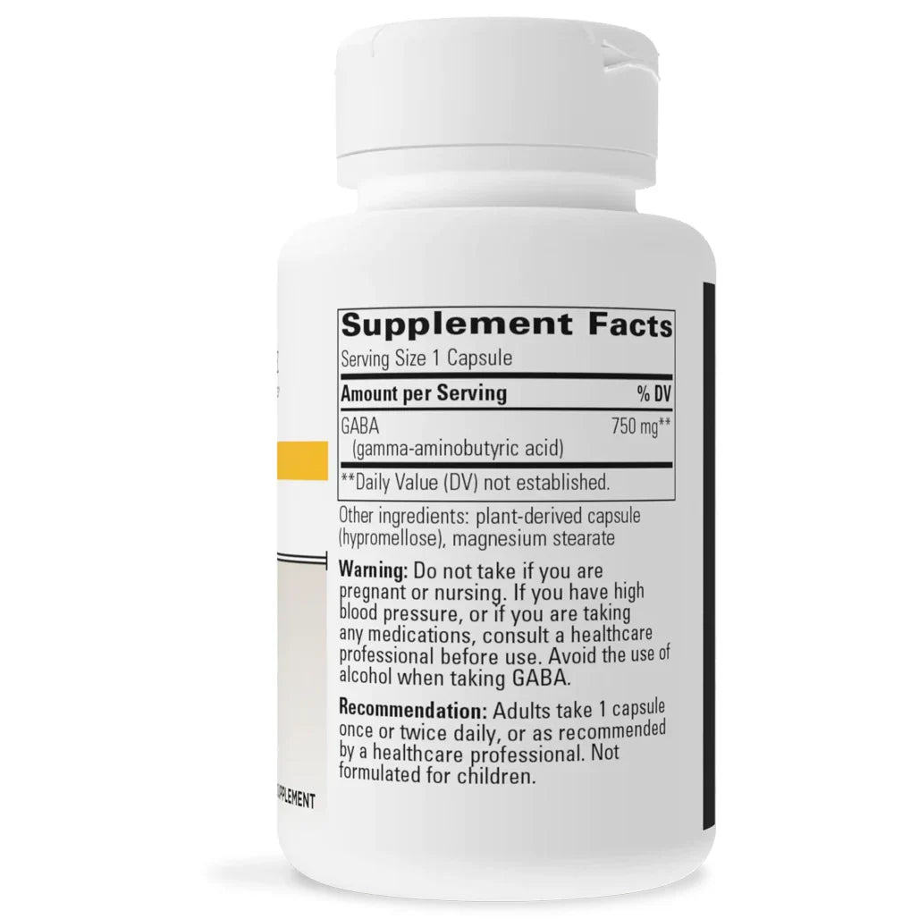 Integrative Therapeutics GABA 750mg 60 vegcaps supplement facts