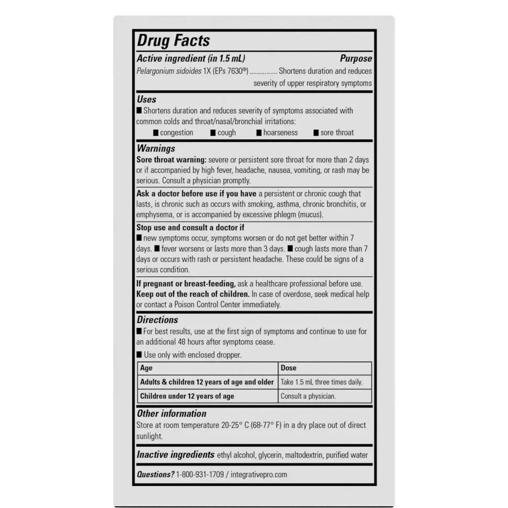 Integrative Therapeutics V Clear EPS 7630 supplement facts