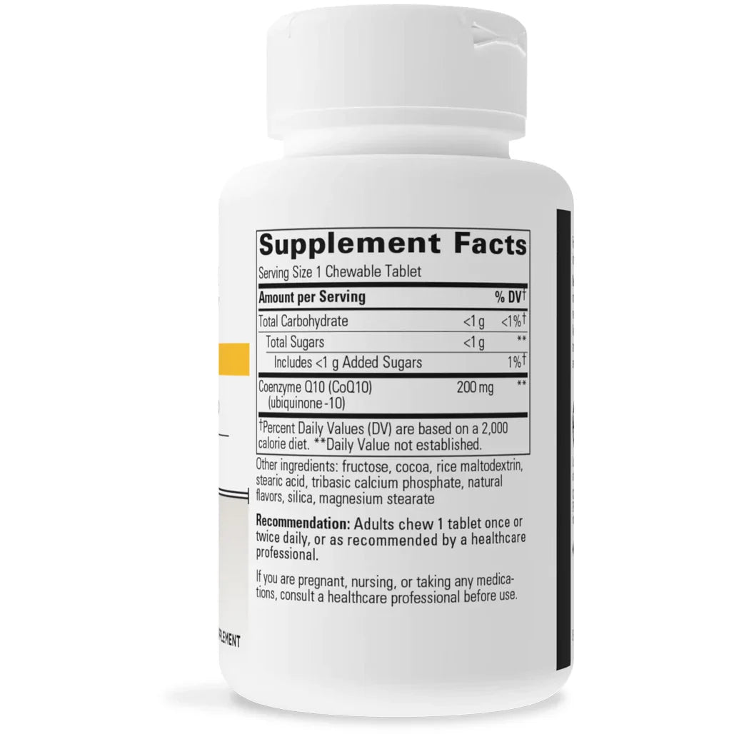 Integrative Therapeutics Vitaline CoQ10 Chocolate Flavor 200 mg 30 chew(s) supplement facts