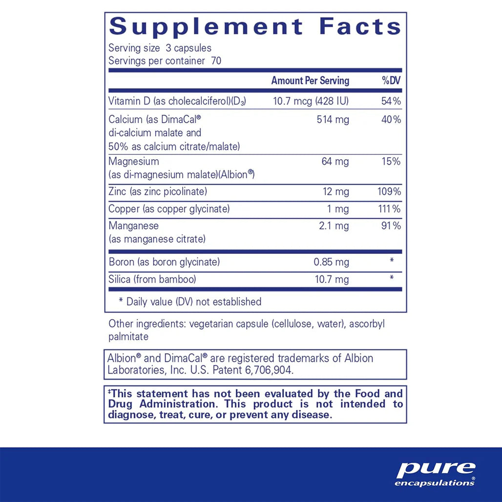 Pure Encapsulations OsteoBalance supplements facts
