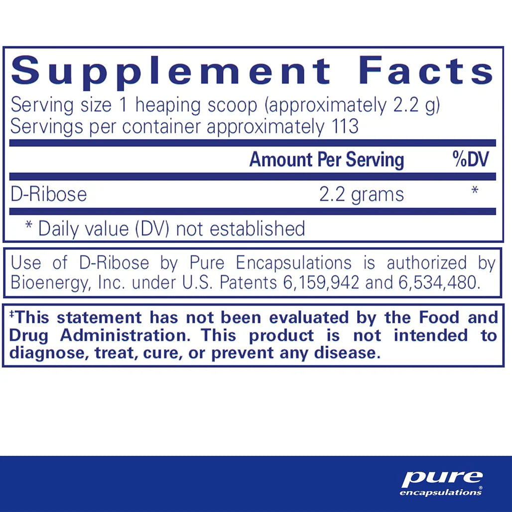 Pure Encapsulations Ribose supplements facts