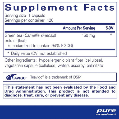 Pure Encapsulations Teavigo Supplement Ingredients