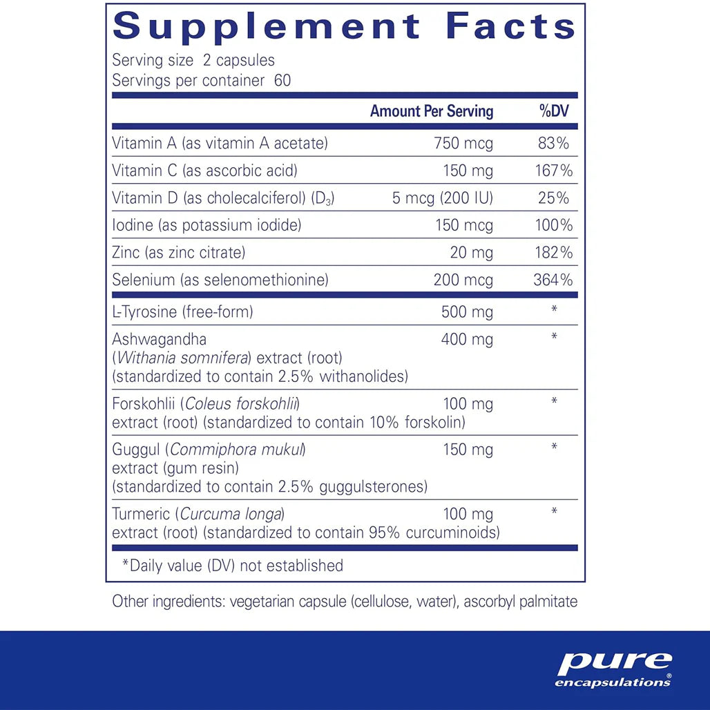 Pure Encapsulations Thyroid Support Complex supplement ingredients